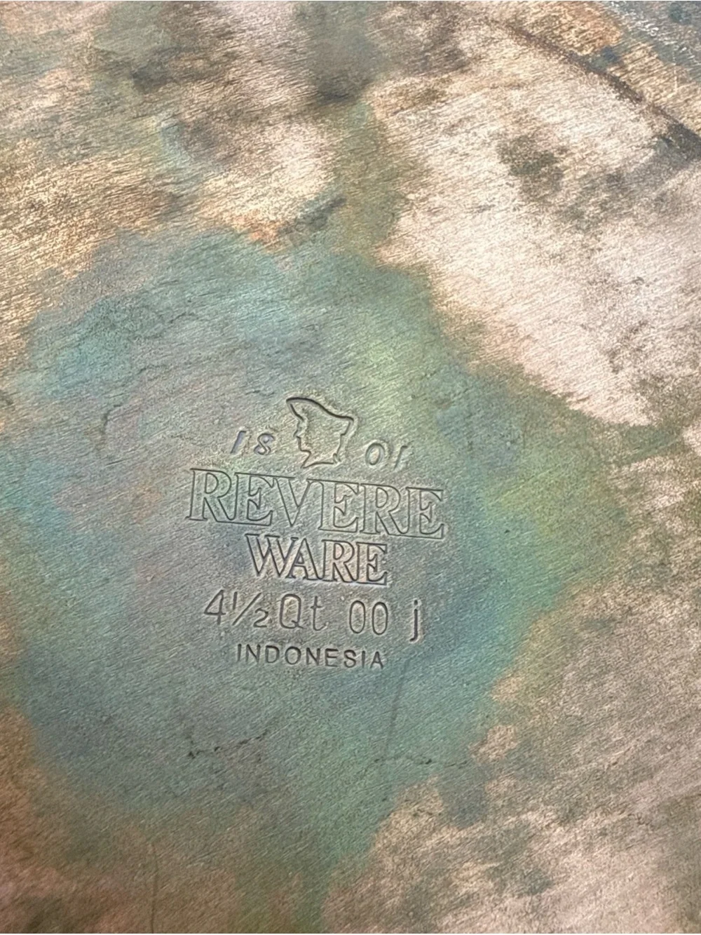 Vtg 1801 Revere Ware Copper Clad Bottom 4.5 Qt Stock Pot Dutch Oven w/ Lid